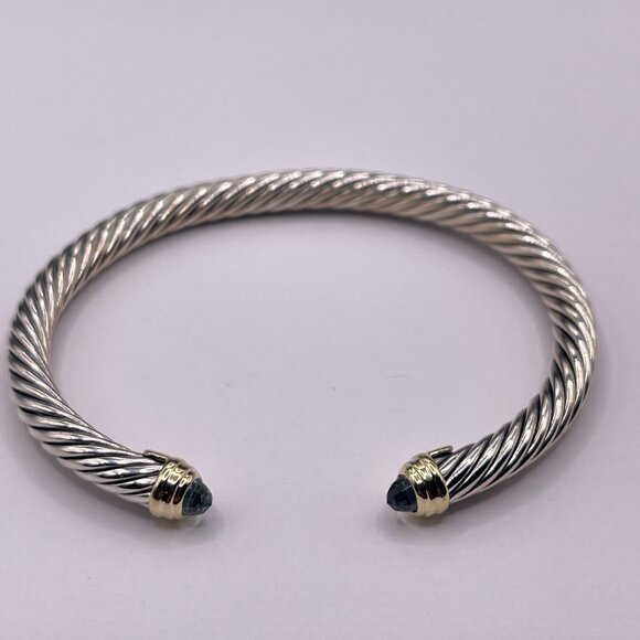 David Yurman Cable Classics Bracelet with Prasiolite in Silver with 18K Gold - Picture 9 of 9